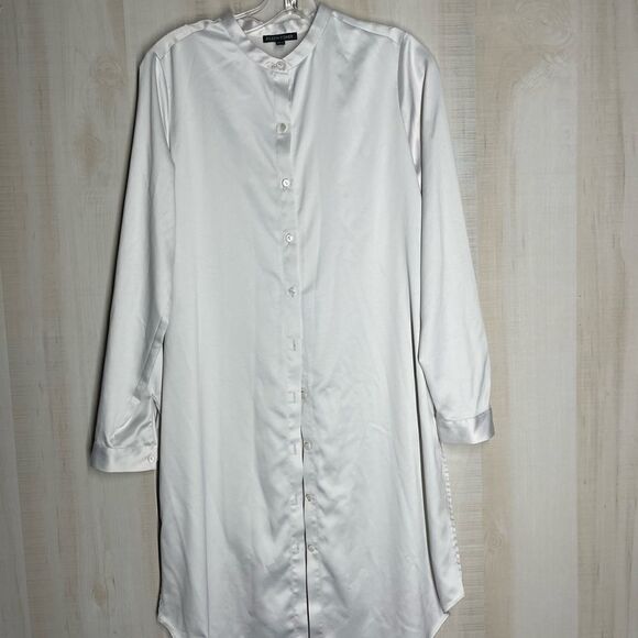 Eileen Fisher silver gray long tunic top, size XS - Picture 3 of 15